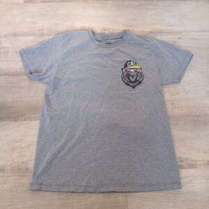 HEY DUDE t-shirt bear shirt Cali Surfer Size M Tee Shirt Sleeve Gray Grey